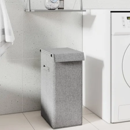 Cesto ropa sucia plegable lino sintético gris 26x34,5x59,5 cm de vidaXL, Cestas para ropa - Ref: Foro24-351039, Precio: 24,68...