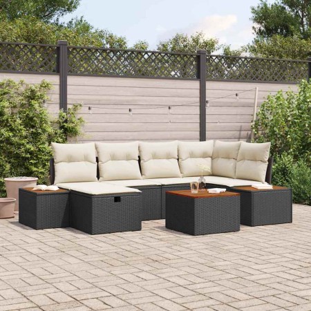 Conjunto de sofá de jardín 7 pcs Negro 55 x 62 x 69 cm en Sofás de exterior | Comprar online en Foru.es