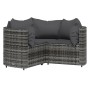 Set de muebles de jardín 4 pzas y cojines ratán sintético gris de vidaXL, Conjuntos de jardín - Ref: Foro24-319776, Precio: 3...