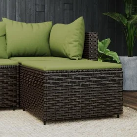 Gartenhocker mit braunem synthetischem Rattankissen von vidaXL, Hocker für den Außenbereich - Ref: Foro24-319836, Preis: 36,8...