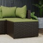 Reposapiés de jardín con cojín ratán sintético marrón de vidaXL, Otomanas de exterior - Ref: Foro24-319836, Precio: 35,21 €, ...