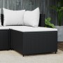 Reposapiés de jardín con cojín ratán sintético negro de vidaXL, Otomanas de exterior - Ref: Foro24-319740, Precio: 36,54 €, D...