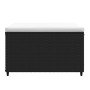 Reposapiés de jardín con cojín ratán sintético negro de vidaXL, Otomanas de exterior - Ref: Foro24-319740, Precio: 36,54 €, D...