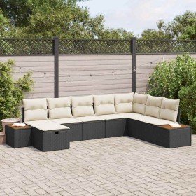 Conjunto de sofá de jardín 8 pcs Negro ratán sintético en Sofás de exterior | Comprar online en Foru.es