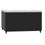 Reposapiés de jardín con cojín ratán sintético negro de vidaXL, Otomanas de exterior - Ref: Foro24-319740, Precio: 36,54 €, D...