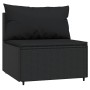 Sofá central de jardín con cojines ratán sintético negro de vidaXL, Sofás de exterior - Ref: Foro24-319785, Precio: 71,95 €, ...