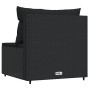 Sofá central de jardín con cojines ratán sintético negro de vidaXL, Sofás de exterior - Ref: Foro24-319785, Precio: 71,95 €, ...