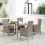 Sillas de jardín con cojines 4 unidades ratán sintético gris de vidaXL, Sillas de jardín - Ref: Foro24-319528, Precio: 307,92...