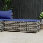 Reposapiés de jardín con cojines 2 uds ratán sintético gris de vidaXL, Otomanas de exterior - Ref: Foro24-319853, Precio: 66,...