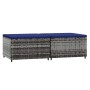 Reposapiés de jardín con cojines 2 uds ratán sintético gris de vidaXL, Otomanas de exterior - Ref: Foro24-319853, Precio: 66,...