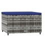 Reposapiés de jardín con cojines 2 uds ratán sintético gris de vidaXL, Otomanas de exterior - Ref: Foro24-319853, Precio: 66,...