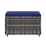 Reposapiés de jardín con cojines 2 uds ratán sintético gris de vidaXL, Otomanas de exterior - Ref: Foro24-319853, Precio: 66,...