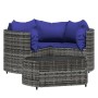 Set de muebles de jardín 4 pzas y cojines ratán sintético gris de vidaXL, Conjuntos de jardín - Ref: Foro24-319856, Precio: 3...
