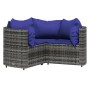 Set de muebles de jardín 4 pzas y cojines ratán sintético gris de vidaXL, Conjuntos de jardín - Ref: Foro24-319856, Precio: 3...