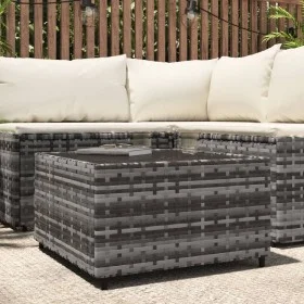 Mesa de centro jardín cuadrada ratán sintético gris 50x50x30 cm de vidaXL, Mesas de jardín - Ref: Foro24-319859, Precio: 56,1...