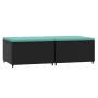 Reposapiés de jardín con cojines 2 uds ratán sintético negro de vidaXL, Otomanas de exterior - Ref: Foro24-319805, Precio: 65...