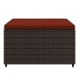 Reposapiés de jardín con cojines 2 uds ratán sintético marrón de vidaXL, Otomanas de exterior - Ref: Foro24-319821, Precio: 6...