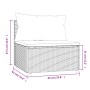 Sofá central de jardín con cojines ratán sintético gris de vidaXL, Sofás de exterior - Ref: Foro24-319849, Precio: 52,62 €, D...