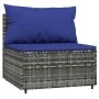 Central garden sofas with cushions 2 units gray synthetic rattan by vidaXL, Outdoor sofas - Ref: Foro24-319850, Price: 107,07...