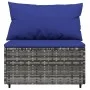 Central garden sofas with cushions 2 units gray synthetic rattan by vidaXL, Outdoor sofas - Ref: Foro24-319850, Price: 107,07...