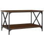 Mesa de centro madera y hierro roble marrón 80x50x45 cm de vidaXL, Mesas de centro - Ref: Foro24-823321, Precio: 54,87 €, Des...