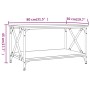 Mesa de centro madera y hierro roble marrón 80x50x45 cm de vidaXL, Mesas de centro - Ref: Foro24-823321, Precio: 54,87 €, Des...