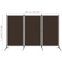 Biombo divisor de 3 paneles marrón 260x180 cm de vidaXL, Divisores de ambientes - Ref: Foro24-320732, Precio: 36,71 €, Descue...