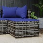 Reposapiés de jardín con cojín ratán sintético gris de vidaXL, Otomanas de exterior - Ref: Foro24-319852, Precio: 34,94 €, De...