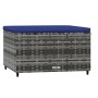 Reposapiés de jardín con cojín ratán sintético gris de vidaXL, Otomanas de exterior - Ref: Foro24-319852, Precio: 34,94 €, De...