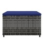Reposapiés de jardín con cojín ratán sintético gris de vidaXL, Otomanas de exterior - Ref: Foro24-319852, Precio: 34,94 €, De...