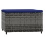 Reposapiés de jardín con cojín ratán sintético gris de vidaXL, Otomanas de exterior - Ref: Foro24-319852, Precio: 34,94 €, De...