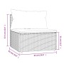 Sofá central de jardín con cojines ratán sintético negro de vidaXL, Sofás de exterior - Ref: Foro24-319801, Precio: 62,87 €, ...