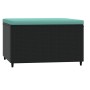 Reposapiés de jardín con cojín ratán sintético negro de vidaXL, Otomanas de exterior - Ref: Foro24-319804, Precio: 34,70 €, D...