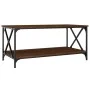 Mesa de centro madera y hierro roble marrón 100x50x45 cm de vidaXL, Mesas de centro - Ref: Foro24-823311, Precio: 51,41 €, De...