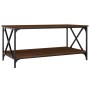 Mesa de centro madera y hierro roble marrón 100x50x45 cm de vidaXL, Mesas de centro - Ref: Foro24-823311, Precio: 51,93 €, De...