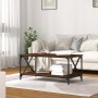 Mesa de centro madera y hierro roble marrón 100x50x45 cm de vidaXL, Mesas de centro - Ref: Foro24-823311, Precio: 51,93 €, De...