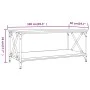 Mesa de centro madera y hierro roble marrón 100x50x45 cm de vidaXL, Mesas de centro - Ref: Foro24-823311, Precio: 51,41 €, De...