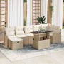 Conjunto de sofá de jardín con cojín 8 pcs Beige Poliratán en Sofás de exterior | Comprar online en Foru.es