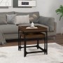 Mesitas auxiliares 2 uds madera contrachapada marrón roble de vidaXL, Mesas de centro - Ref: Foro24-823286, Precio: 53,75 €, ...