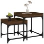 Mesitas auxiliares 2 uds madera contrachapada marrón roble de vidaXL, Mesas de centro - Ref: Foro24-823286, Precio: 53,75 €, ...