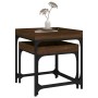 Mesitas auxiliares 2 uds madera contrachapada marrón roble de vidaXL, Mesas de centro - Ref: Foro24-823286, Precio: 53,75 €, ...