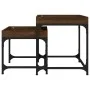Mesitas auxiliares 2 uds madera contrachapada marrón roble de vidaXL, Mesas de centro - Ref: Foro24-823286, Precio: 53,05 €, ...