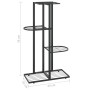 Soporte de flores de 4 estantes de metal negro 43x22x76 cm en Soportes para macetas | Comprar online en Foru.es