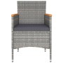 Set de comedor jardín 5 pzas ratán sintético madera acacia gris en Conjuntos de jardín | Comprar online en Foru.es