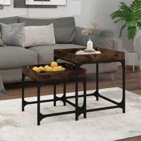 Beistelltische 3 Einheiten, Sperrholz aus geräucherter Eiche von vidaXL, Couchtisch - Ref: Foro24-823284, Preis: 51,35 €, Rab...