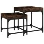 Side tables 3 units smoked oak plywood by vidaXL, Coffee table - Ref: Foro24-823284, Price: 51,35 €, Discount: %