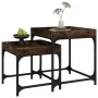 Side tables 3 units smoked oak plywood by vidaXL, Coffee table - Ref: Foro24-823284, Price: 51,35 €, Discount: %