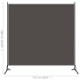 Biombo divisor de 1 panel gris antracita 175x180 cm de vidaXL, Divisores de ambientes - Ref: Foro24-320737, Precio: 23,50 €, ...