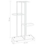 Soporte de flores de 4 estantes de metal blanco 43x22x76 cm en Soportes para macetas | Comprar online en Foru.es