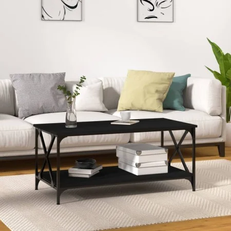 Plywood and black iron coffee table 100x50x45 cm by vidaXL, Coffee table - Ref: Foro24-823307, Price: 51,68 €, Discount: %